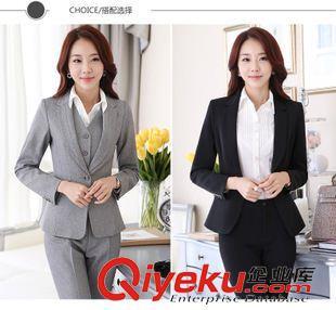 女制服 厂家直销职业装女装套装春秋韩版OL修身女式两件套移动通讯工作服图片|女制服 厂家直销职业装女装套装春秋韩版OL修身女式两件套移动通讯工作服产品图片由深圳市虹彩纺织品公司生产提供-